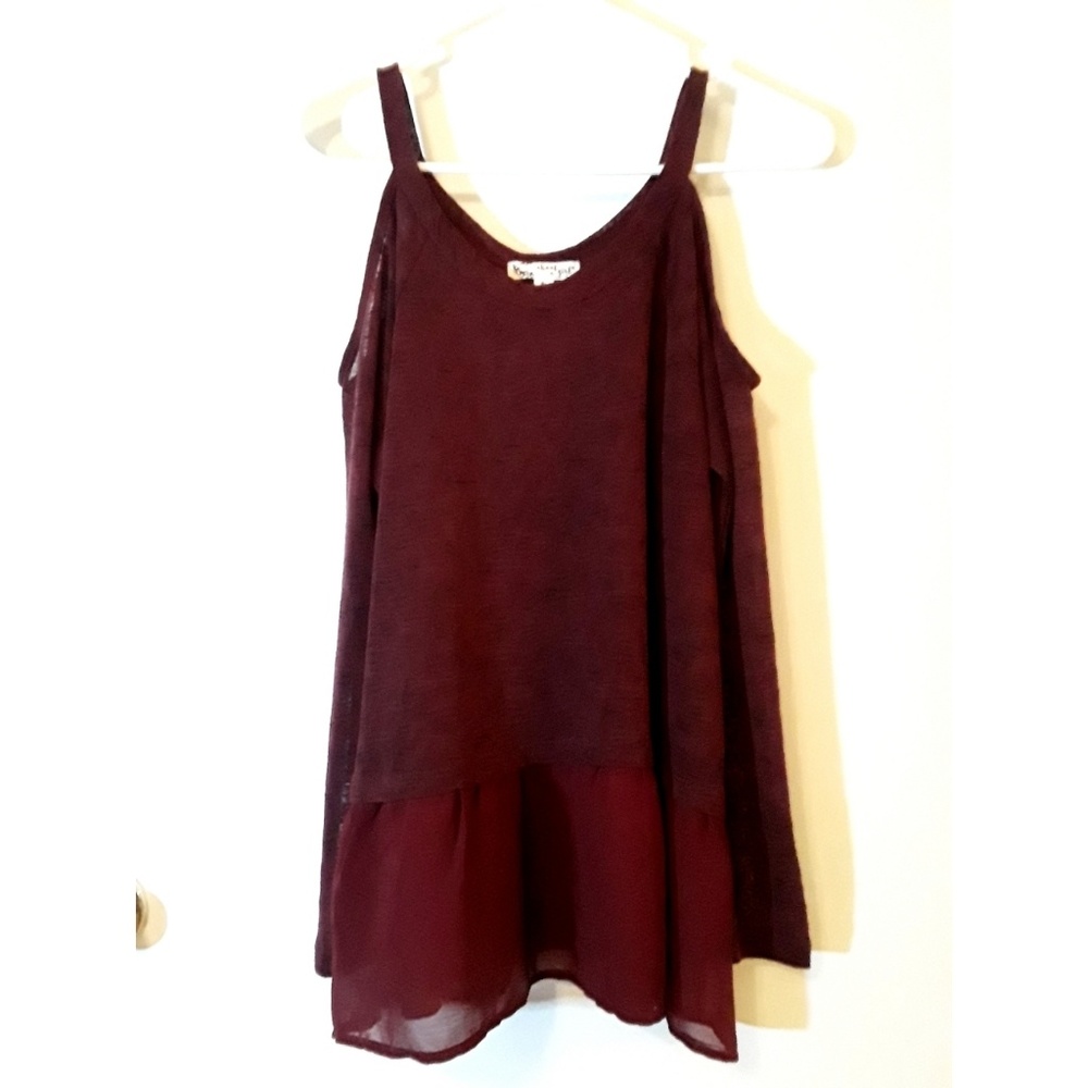 Cold shoulder top Maroon / burgundy